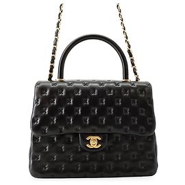 Chanel Black Lambskin Handbag Black
