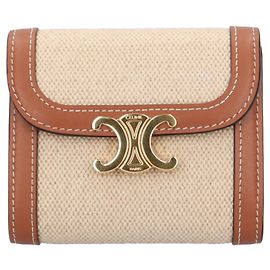 Céline Portefeuille Tri-fold Celine Triomphe Marron Beige