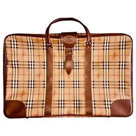 Vintage Burberry Check Suitcase Brown Beige