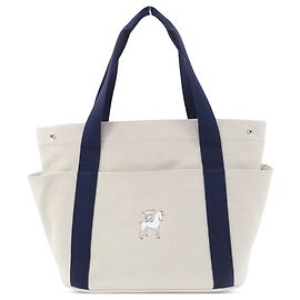 Hermès White Toile Cabriole Nappy Bag Other Navy blue