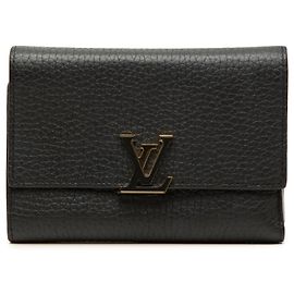 Louis Vuitton Black Taurillon Capucines Compact Wallet Black