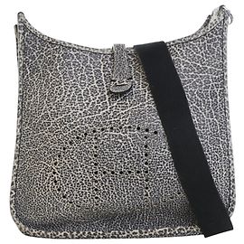 Hermès Gray Dalmatian Buffalo Evelyne I 29 Marrom