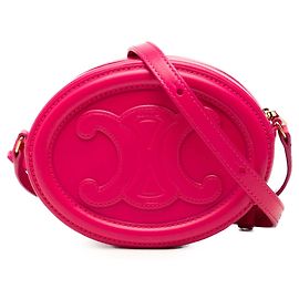 Céline Celine Pink Small Calfskin Cuir Triomphe Oval Crossbody Rosa Otro