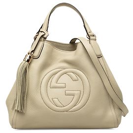 Bolsa Soho Satchel Gucci em couro marrom Small Marrom Bege