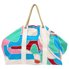 Hermès Blue Printed Canvas Drapeaux Au Vent Blue