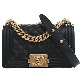 Chanel Black Small Quilted Caviar Boy Flap Noir