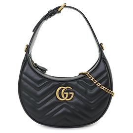 Gucci GG Marmont Half Moon Mini Handbag Black