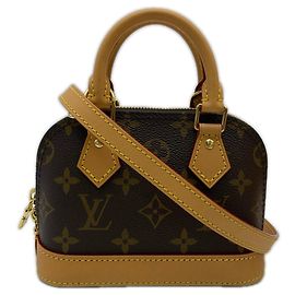 Borsa a tracolla Nano Alma Monogram Louis Vuitton Marrone Beige