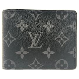Louis Vuitton Monogram Eclipse Bi-fold Wallet Brown Black