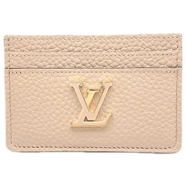 Louis Vuitton Taurillon Leather Business Card Case Beige