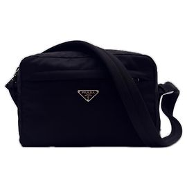 Prada Tessuto Nylon Shoulder Bag Black