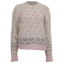LoveShackFancy Pullover mit Blumenstickerei Multicolor Alpaca Wool Mehrfarben