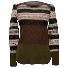 Autre Marque McQ Fair Isle Pullover aus brauner Wolle Braun