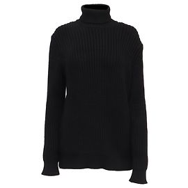Michael Kors Collection Strickpullover mit Rollkragen aus schwarzer Viskose Schwarz