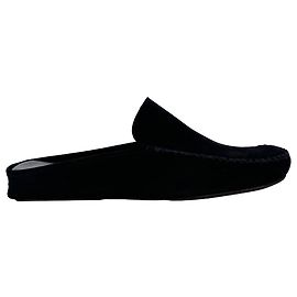 Manolo Blahnik Crawford Slippers in Black Suede  Black