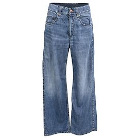 Vaqueros Loose de Tiro Medio Brunello Cucinelli en Algodón Azul Azul