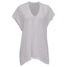 T-shirt ample col V Dries Van Noten en coton blanc Blanc Écru