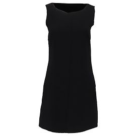 Dolce & Gabbana Mini-Kleid mit Rundhalsausschnitt aus schwarzer Wolle Schwarz