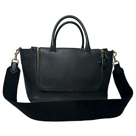 mala Anya Hindmarch com pega em pele preta Preto