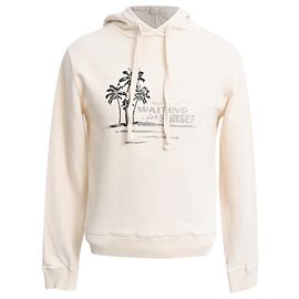 Sudadera con capucha Saint Laurent Palm Tree en algodón crema Blanco Crudo