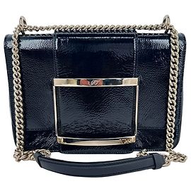 Bolsa de ombro mini com corrente Tres Vivier da Roger Vivier em couro preto Preto