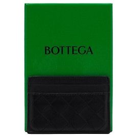 Bottega Veneta Intrecciato Leather Card Holder Black