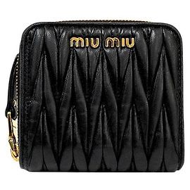 Miu Miu Cartera Matelassé Negra Negro