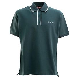 Gucci Besticktes Polohemd aus Baumwoll-Piqué Grün
