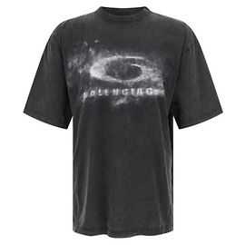 Balenciaga Washed Crayon Loop T-Shirt Schwarz