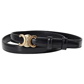 Céline Smooth Calfskin Small Triomphe Belt Black
