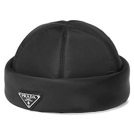Prada Nylon Beanie Cap Black Black