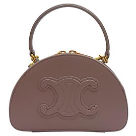 Céline Mini Case Meia Lua em Pele de Bezerro Lisa Lilás Claro Roxo