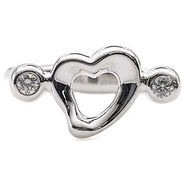 Tiffany & Co. Open Heart 2-Diamond Ring Silvery