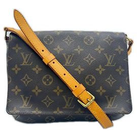 Sac à épaule Louis Vuitton Monogram Musette Tango Marron Beige