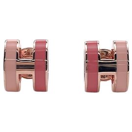 Hermès Orecchini HERMES Mini Pop H Rocabar Rosa D'oro