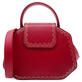 CARTIER Garland de Cartier Handbag Red Golden