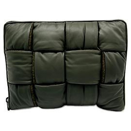Pasta de Documentos Bottega Veneta Maxi Intrecciato Khaki Caqui