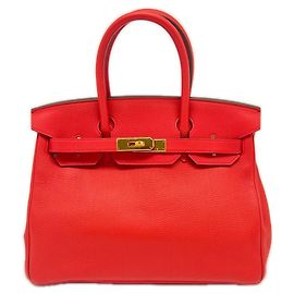 Hermès HERMES Dogo Birkin 30 Rouge Casaque Handbag Red