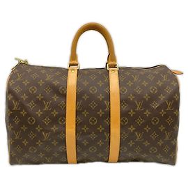 Borsa Boston Louis Vuitton Monogram Keepall 45 Marrone Beige