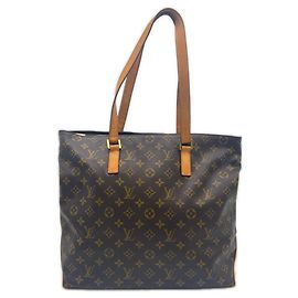 Louis Vuitton Monogram Cabas Mezzo Handbag Brown Beige