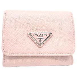 Prada Saffiano Triangle Geldbörse Pink