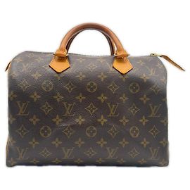 mala Louis Vuitton Monogram Speedy 30 Marrom Bege