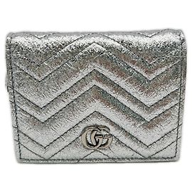 Gucci GG Marmont Double G Mini Wallet Silvery