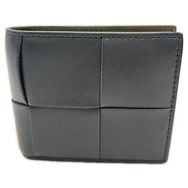 Bottega Veneta Maxi Intrecciato Cassette Bi-fold Wallet Brown Khaki