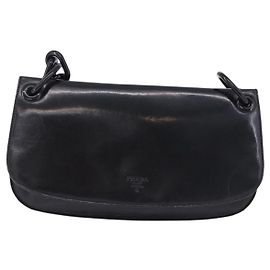 Prada Chain Shoulder Leather Medium Black