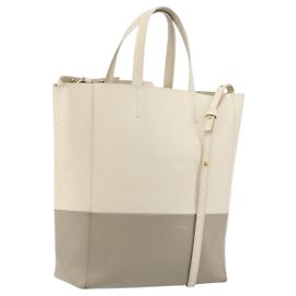 Céline Celine Vertical Bi-Cabas Tote Leather Small Beige