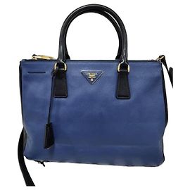 Sac Tote Prada Saffiano Lux Medium Galleria Bleu/Noir Noir Bleu
