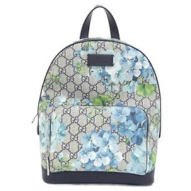 Mochila Gucci GG Supreme Bege e Azul Azul Bege