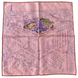 Hermès "Un Jardin sur le Toit" Seidentuch Pink