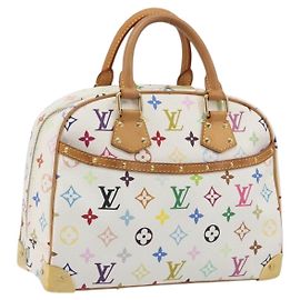 LOUIS VUITTON Monogram Multicolor Trouville Hand Bag White M92663 Auth BA14885V Weiß